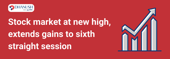 Stock market at new high, extends gains to sixth straight session - Dhanush by Ashika