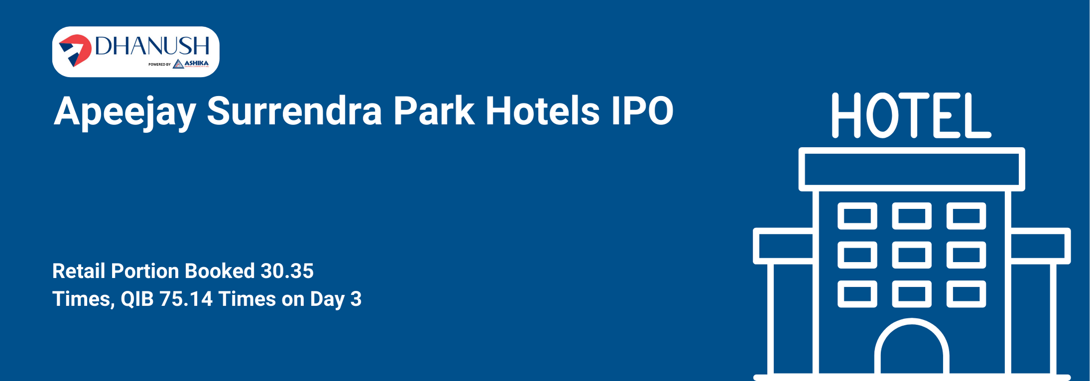 Apeejay Surrendra Park Hotels IPO: Retail Portion Booked 30.35 Times, QIB 75.14 Times on Day 3 - MyDhanush Blogs by Ashika